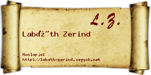 Labáth Zerind névjegykártya